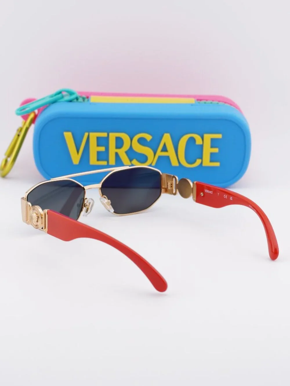 Versace Kids VK2003 151287 Rectangle Sunglasses - Gold/Dark Grey